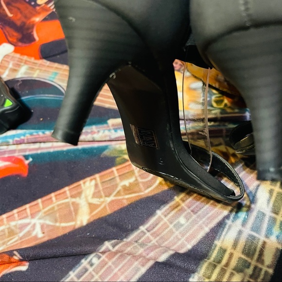 🎵Black Moda Spana Zip Back Stretch Ankle Heels! - Picture 8 of 11